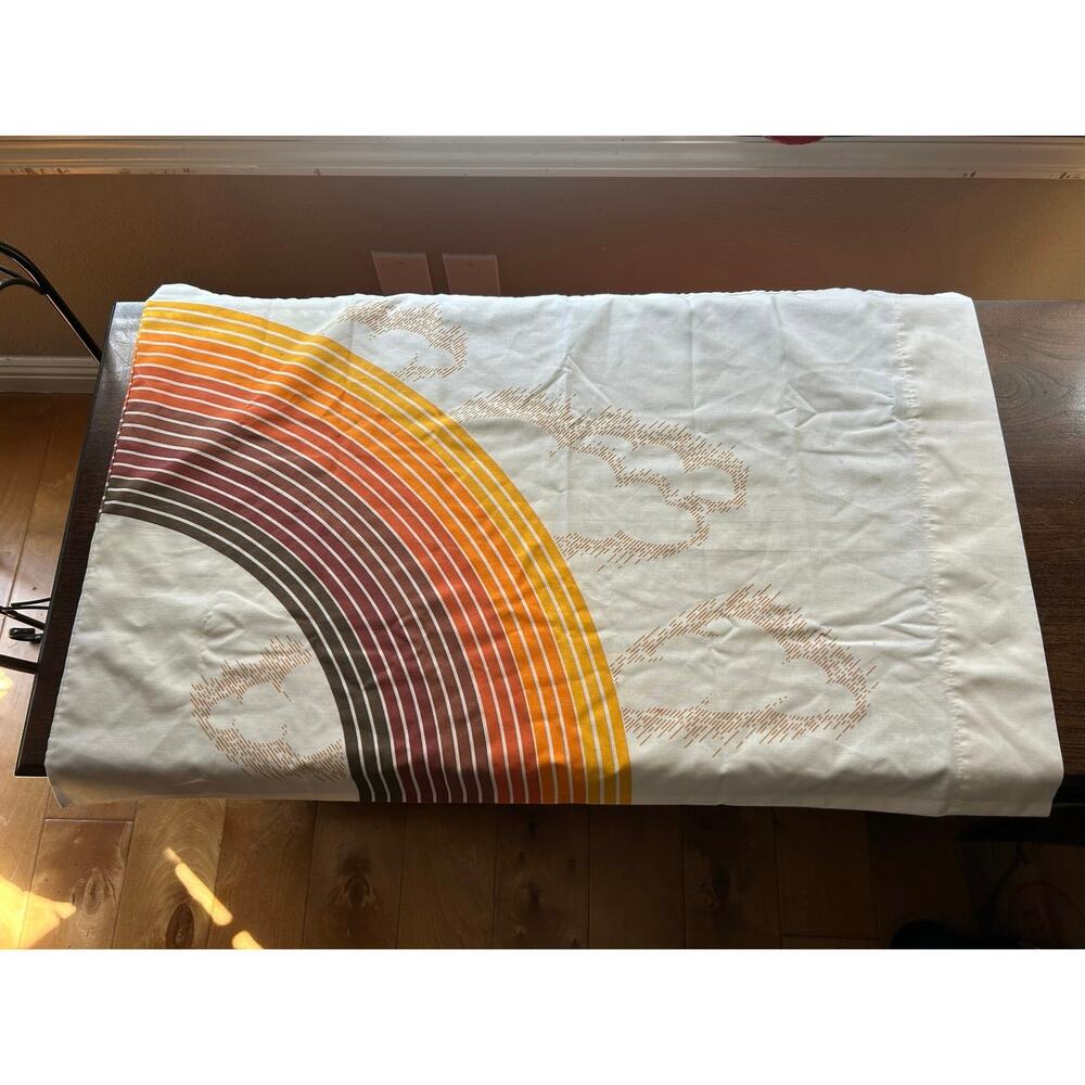 Vintage king size pacific Tomorrow's Rainbow cloud pillowcase 1970s retro